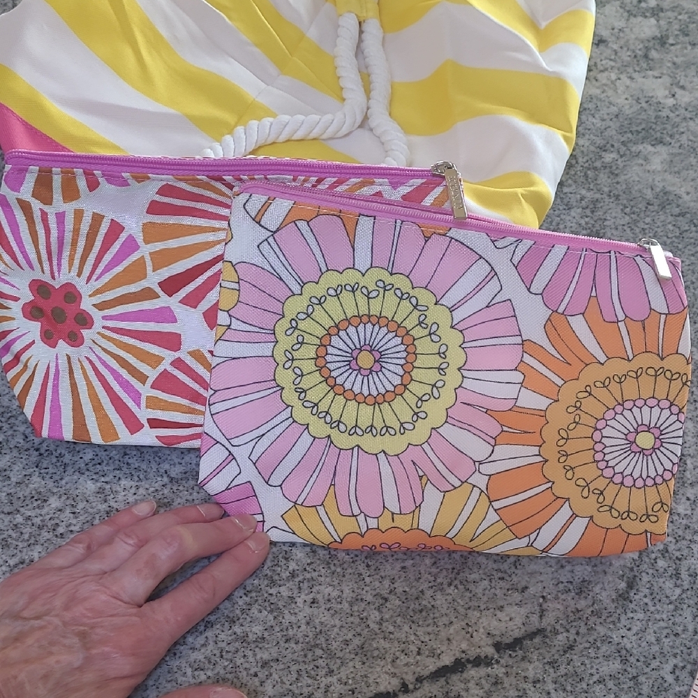 Clinique Floral and Geometric Print Pouches